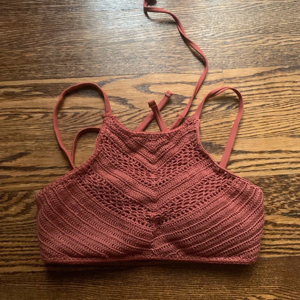 Burnt Sienna Crochet Bathing Suit Top